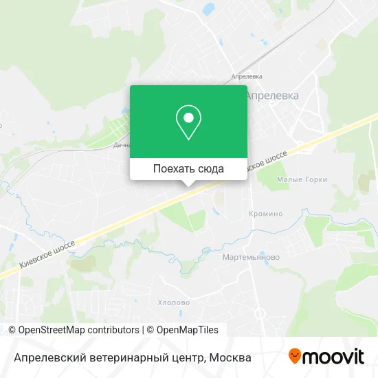 Карта Апрелевский ветеринарный центр