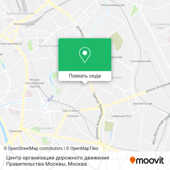 Карта Центр организации дорожного движения Правительства Москвы