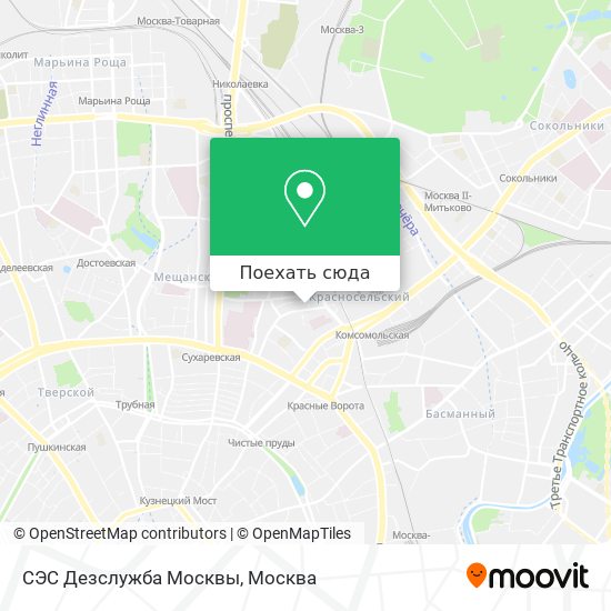 Карта СЭС Дезслужба Москвы