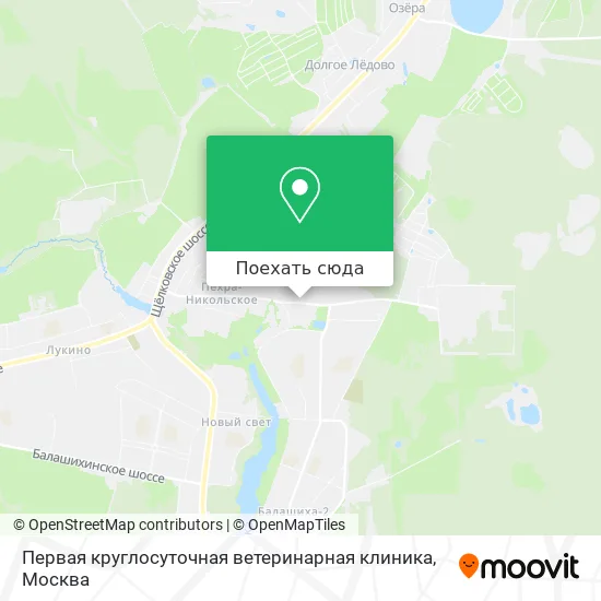 Карта Первая круглосуточная ветеринарная клиника