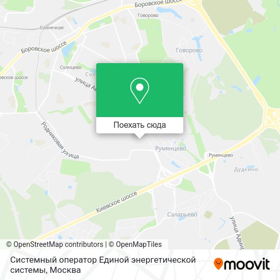 Карта Системный оператор Единой энергетической системы