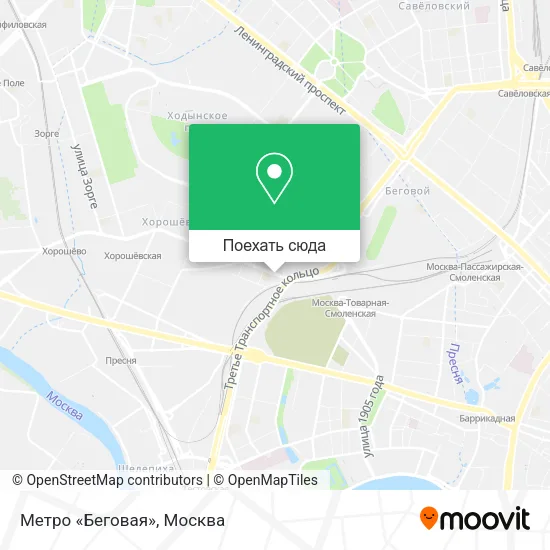Карта Метро «Беговая»