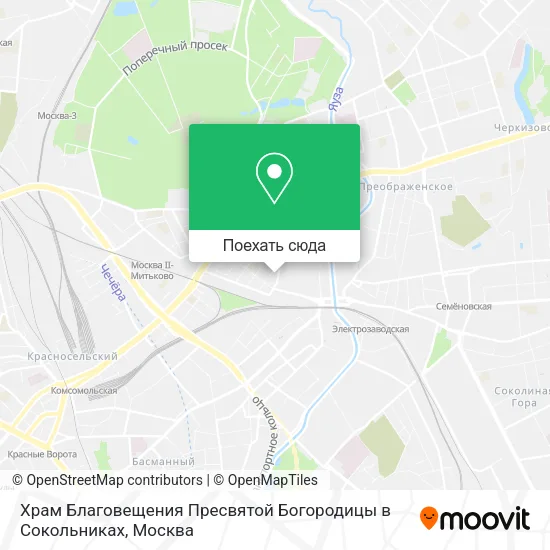 Карта Храм Благовещения Пресвятой Богородицы в Сокольниках