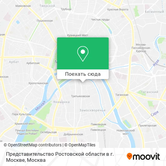 Карта Представительство Ростовской области в г. Москве
