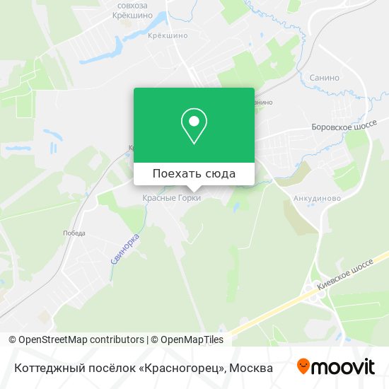 Карта Коттеджный посёлок «Красногорец»