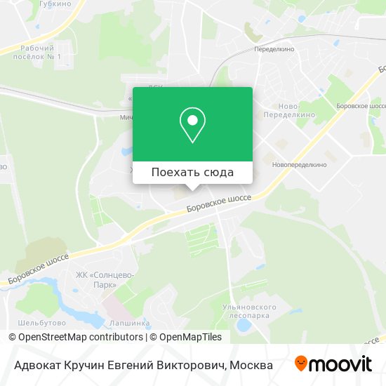 Карта Адвокат Кручин Евгений Викторович