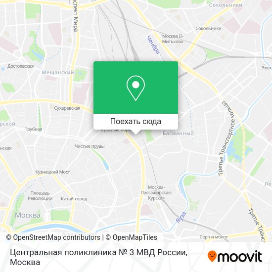 Карта Центральная поликлиника № 3 МВД России