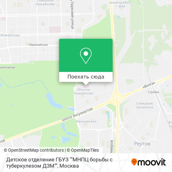 Карта Детское отделение ГБУЗ ""МНПЦ борьбы с туберкулезом ДЗМ""