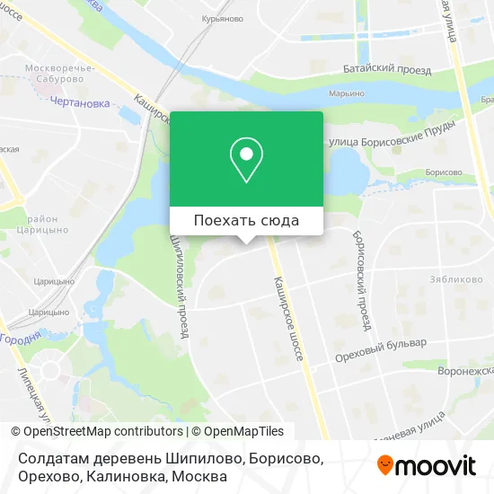 Карта Солдатам деревень Шипилово, Борисово, Орехово, Калиновка