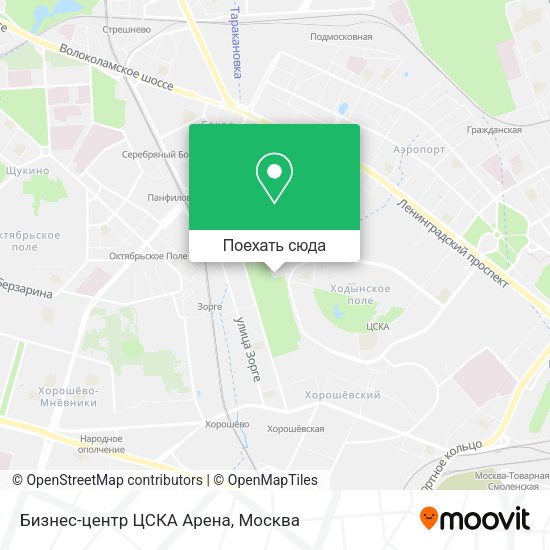 Карта Бизнес-центр ЦСКА Арена