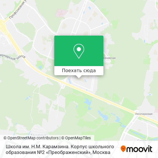 Карта Школа им. Н.М. Карамзина. Корпус школьного образования №2 «Преображенский»