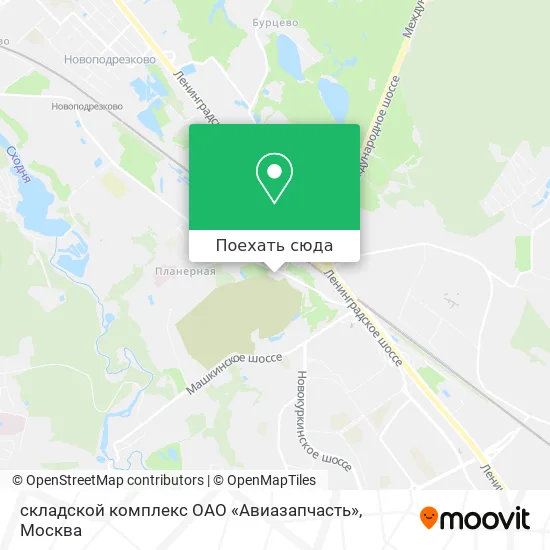 Карта складской комплекс ОАО «Авиазапчасть»