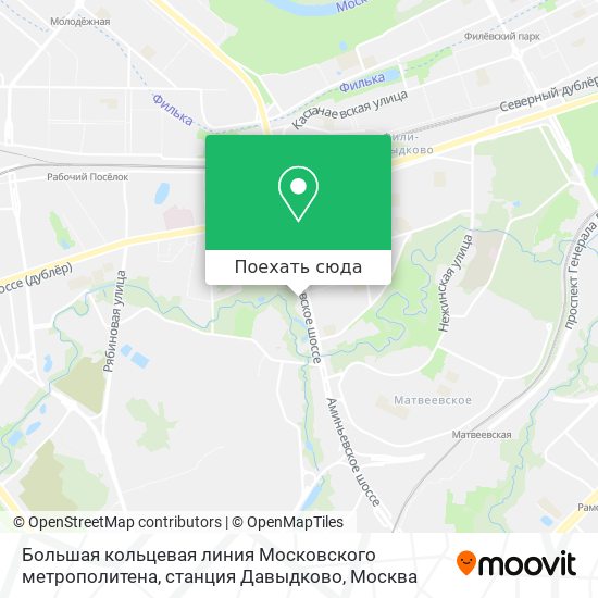 Карта Большая кольцевая линия Московского метрополитена, станция Давыдково
