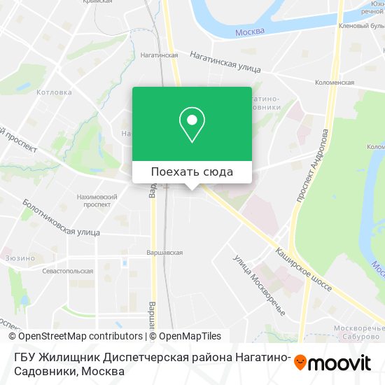 Карта ГБУ Жилищник Диспетчерская района Нагатино-Садовники