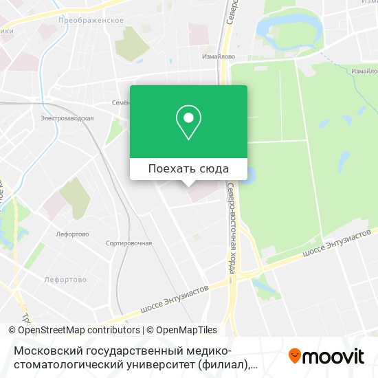 Карта Московский государственный медико-стоматологический университет (филиал)
