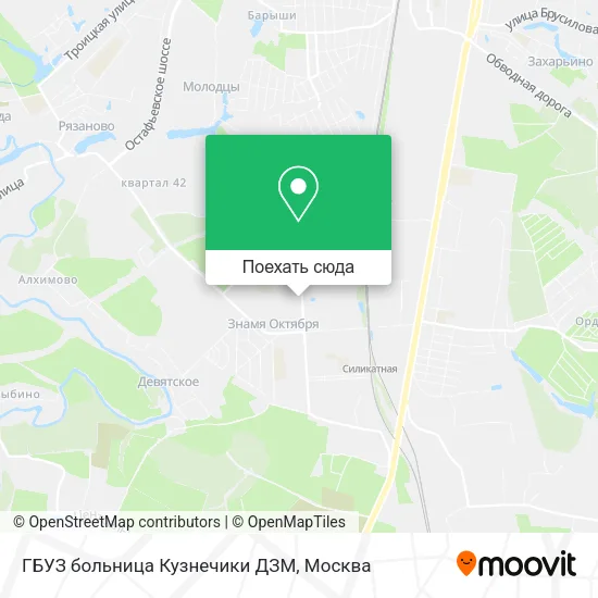 Карта ГБУЗ больница Кузнечики ДЗМ
