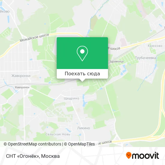 Карта СНТ «Огонёк»