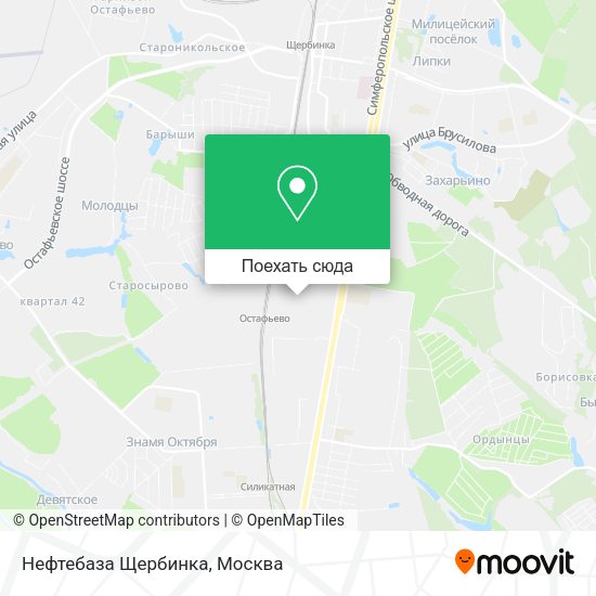 Карта Нефтебаза Щербинка