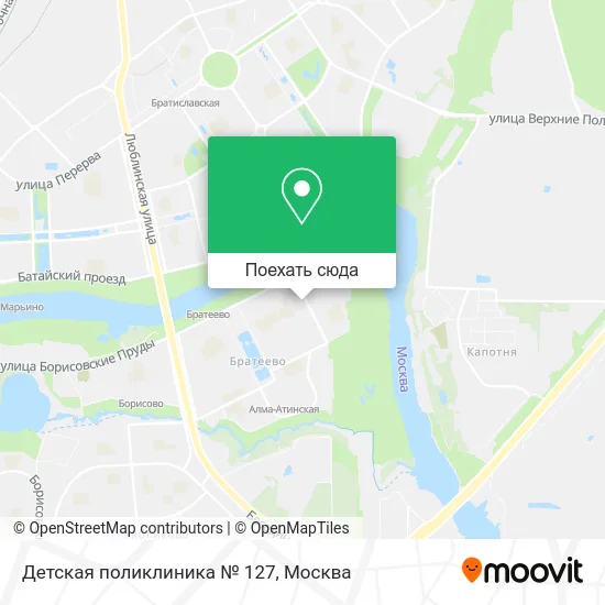 Карта Детская поликлиника № 127