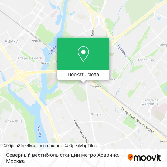 Карта Северный вестибюль станции метро Ховрино