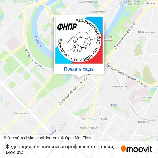 Карта Федерация независимых профсоюзов России