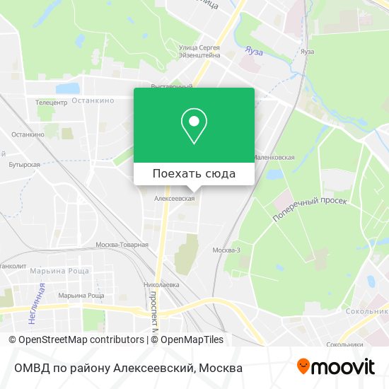 Карта ОМВД по району Алексеевский