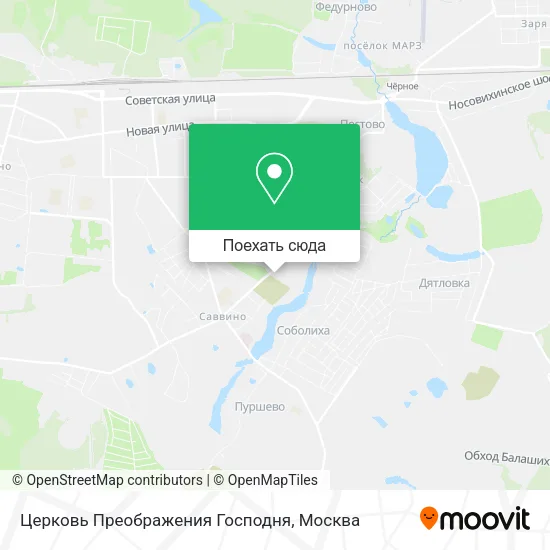 Карта Церковь Преображения Господня