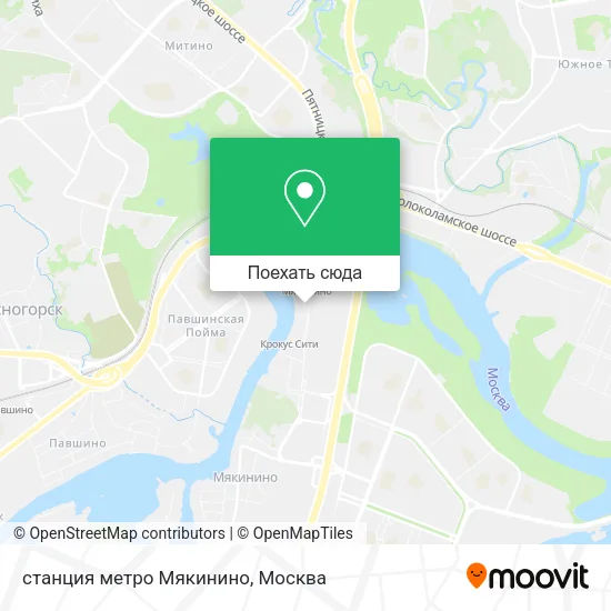 Карта станция метро Мякинино