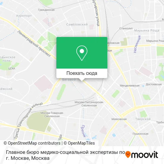 Карта Главное бюро медико-социальной экспертизы по г. Москве