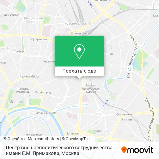 Карта Центр внешнеполитического сотрудничества имени Е.М. Примакова