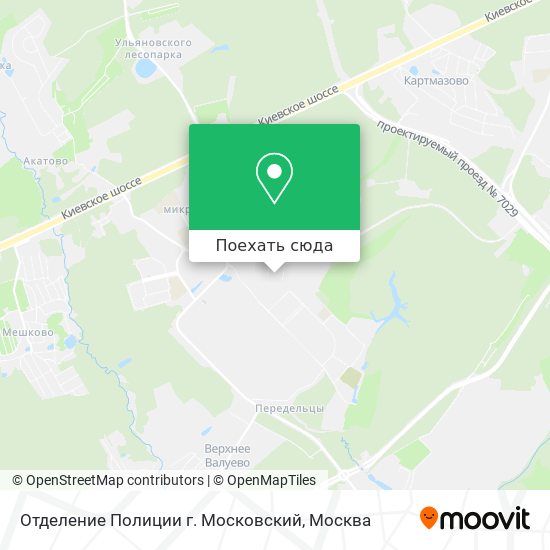 Карта Отделение Полиции г. Московский