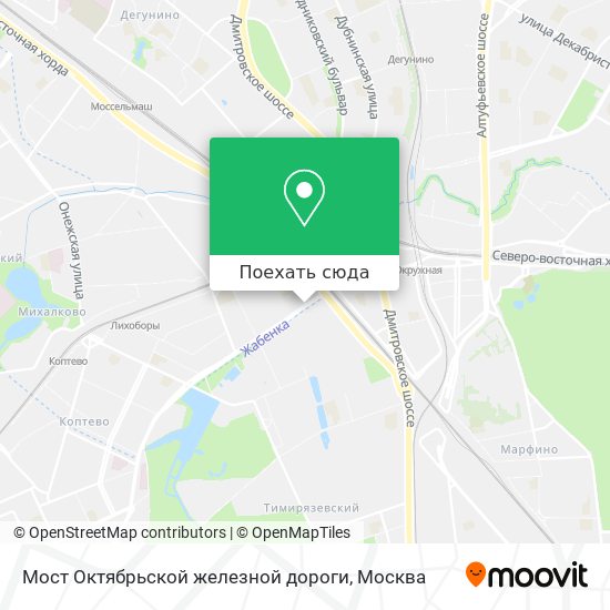 Карта Мост Октябрьской железной дороги