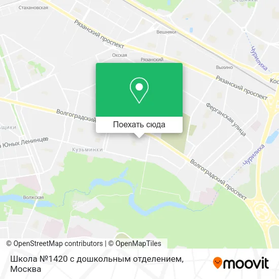 Карта Школа №1420 с дошкольным отделением