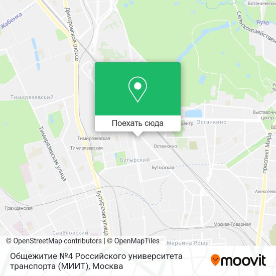 Карта Общежитие №4 Российского университета транспорта (МИИТ)