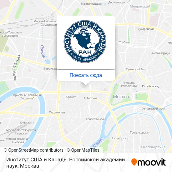 Карта Институт США и Канады Российской академии наук