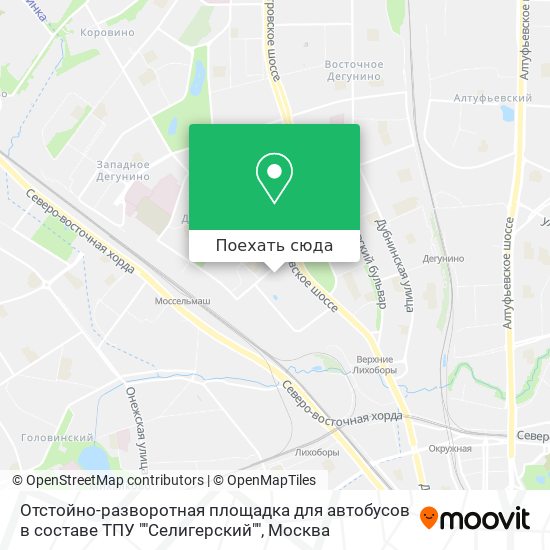 Карта Отстойно-разворотная площадка для автобусов в составе ТПУ ""Селигерский""