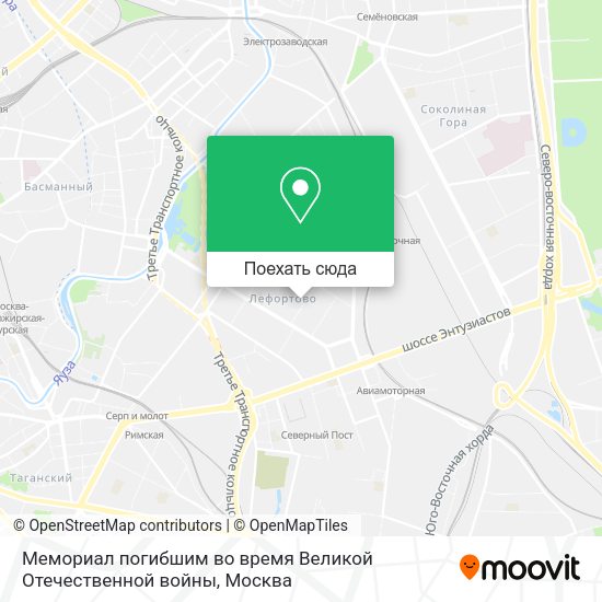 Карта Мемориал погибшим во время Великой Отечественной войны