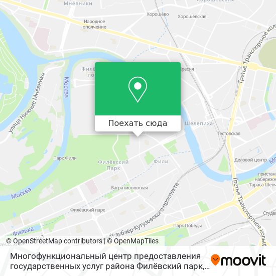 Карта Многофункциональный центр предоставления государственных услуг района Филёвский парк
