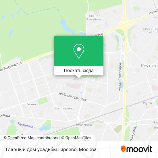 Карта Главный дом усадьбы Гиреево
