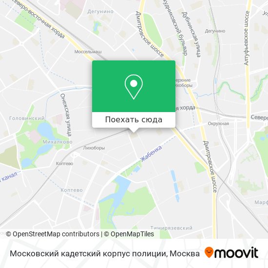 Карта Московский кадетский корпус полиции