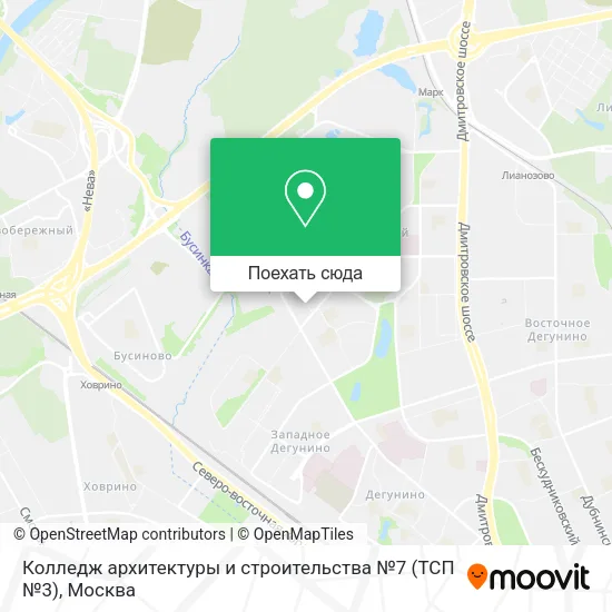Карта Колледж архитектуры и строительства №7 (ТСП №3)