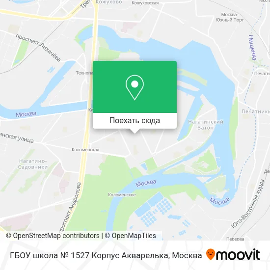 Карта ГБОУ школа № 1527 Корпус Акварелька
