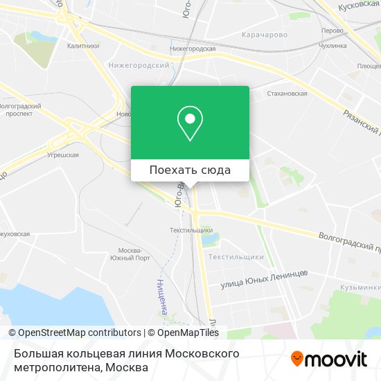 Карта Большая кольцевая линия Московского метрополитена