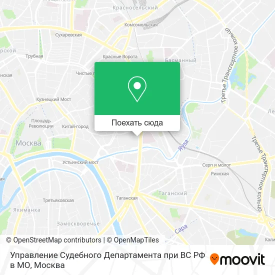 Карта Управление Судебного Департамента при ВС РФ в МО