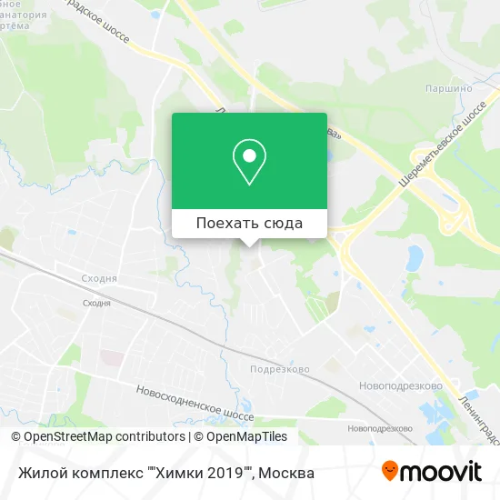 Карта Жилой комплекс ""Химки 2019""