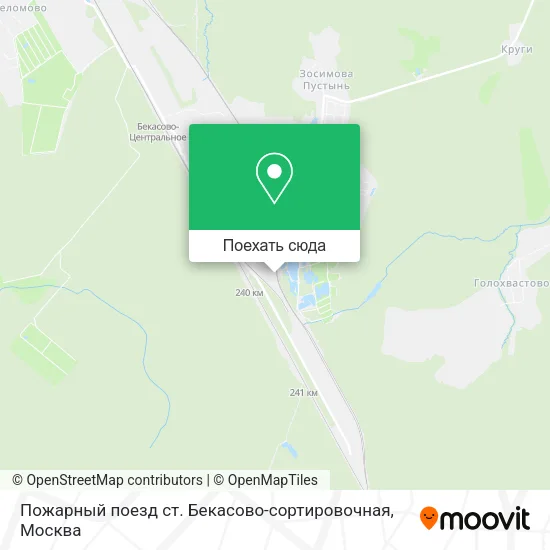 Карта Пожарный поезд ст. Бекасово-сортировочная