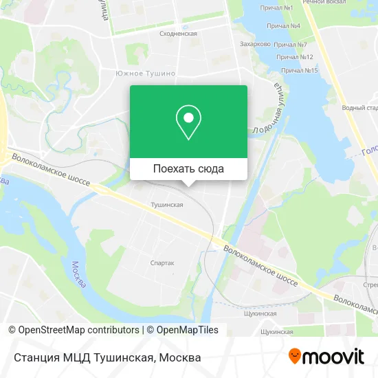 Карта Станция МЦД Тушинская