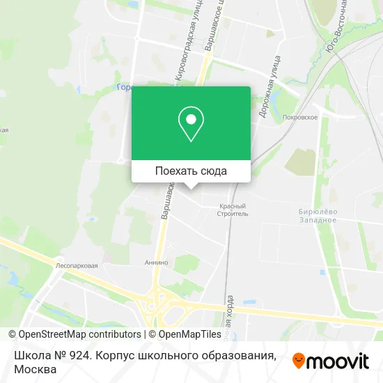 Карта Школа № 924. Корпус школьного образования