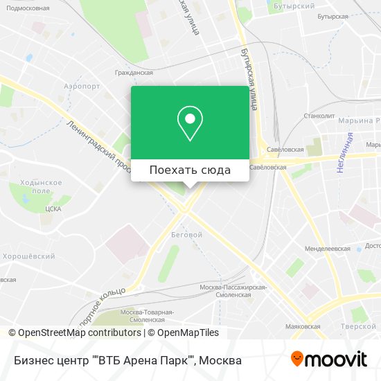 Карта Бизнес центр ""ВТБ Арена Парк""