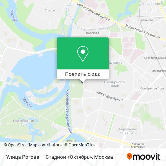 Карта Улица Рогова — Стадион «Октябрь»